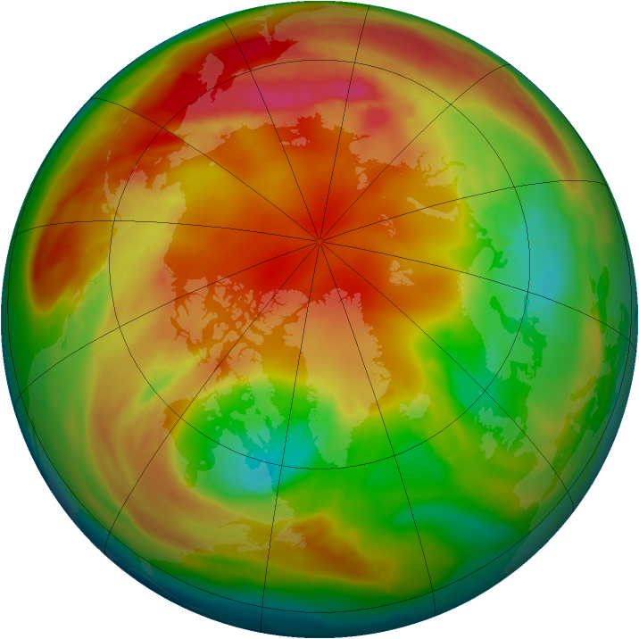 Arctic ozone map for 13 February 2010